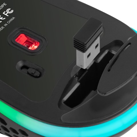 Mouse Mars Gaming Wireless Rgb Mmw3 Black Usb 2.4g Bateria Recargable 3200dpi Ultraligero Hive Iluminacion Rgb Flow