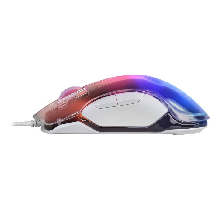 Mouse Mars Gaming Rgb Mmgloww White 12800dpi Iluminacion Total Chroma-glow Con Cuerpo Acabado En Espejo Switches Mecanicos Hu