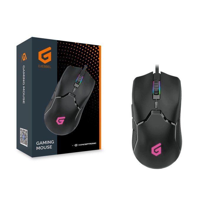 Mouse Conceptronic Gaming Rgb Djebbel05 Usb 7200dpi 6 Botones Programables
