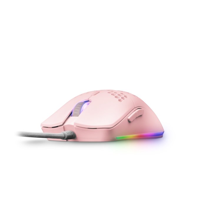 Mouse Mars Gaming Rgb Mmax Diseo Hive Pink 12400dpi Pixart 3327pro Switch Huano Superficie Perforada Iluminacion Rgb Chroma