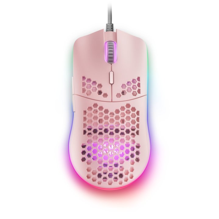 Mouse Mars Gaming Rgb Mmax Diseo Hive Pink 12400dpi Pixart 3327pro Switch Huano Superficie Perforada Iluminacion Rgb Chroma