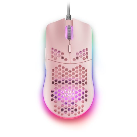 Mouse Mars Gaming Rgb Mmax Diseo Hive Pink 12400dpi Pixart 3327pro Switch Huano Superficie Perforada Iluminacion Rgb Chroma
