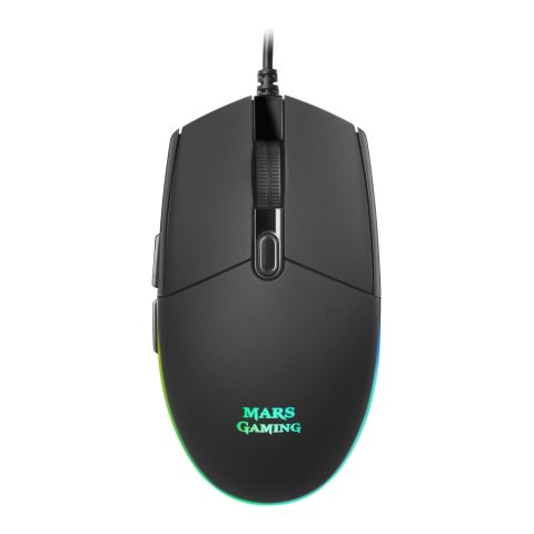 Mouse Mars Gaming Rgb Mmg Black 3200dpi 6 Botones Iluminacion Flow Switches Huano
