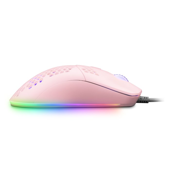 Mouse Mars Gaming Rgb Mmax Diseo Hive Pink 12400dpi Pixart 3327pro Switch Huano Superficie Perforada Iluminacion Rgb Chroma