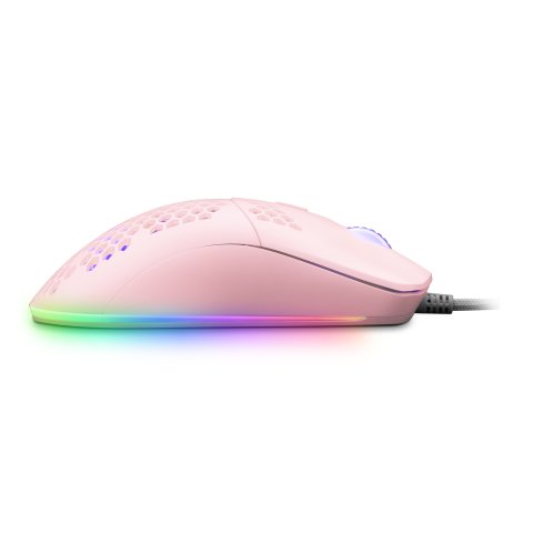 Mouse Mars Gaming Rgb Mmax Diseo Hive Pink 12400dpi Pixart 3327pro Switch Huano Superficie Perforada Iluminacion Rgb Chroma