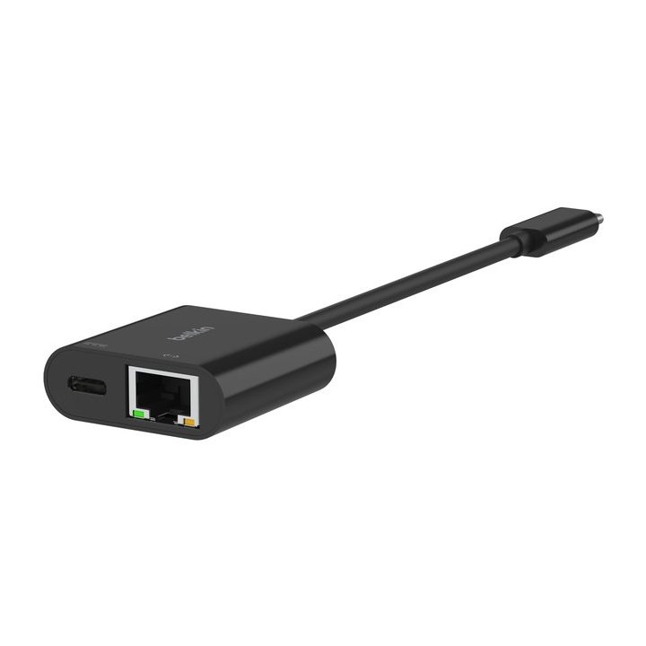 Adaptador Belkin Inc019btbk Usb-c A Ethernet + Carga 100w Color Negro