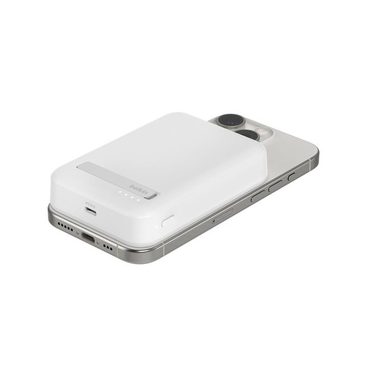 Base De Carga Inalambrica Belkin Bpd008btwh Magnetica10000mah Con Qi2 De 15w Blanca