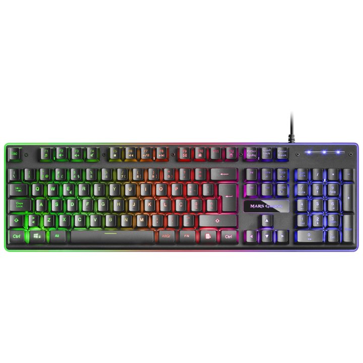 Pack Teclado Mouse Y Alfombrilla Mars Gaming Mcpx Negro Portugues Telcado Hibrido H-mech Mouse Ultraligero 10k Y Alfombrilla 