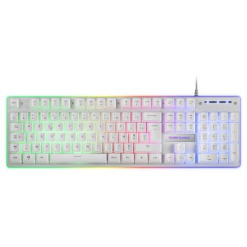 Pack Teclado Mouse Y Alfombrilla Mars Gaming Mcpx Frances White Telcado Hibrido H-mech Mouse Ultra Ligero 10k Y Alfombrilla X 2