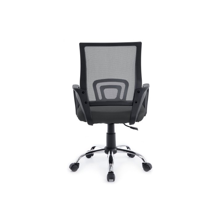 Silla De Oficina Equip De Malla Color Gris Oscuro Recubrimiento Pu De Alta Calidad Diseño Ergonomico