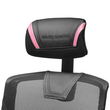 Silla Ergonomica Mars Gaming Mgc-ergo Negra Con Detalles En Rosa Respaldo En Malla Transpirable Ajuste Lumbar-cervical-reposa 2