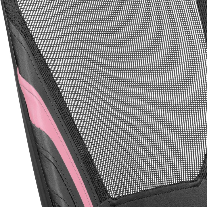 Silla Ergonomica Mars Gaming Mgc-ergo Negra Con Detalles En Rosa Respaldo En Malla Transpirable Ajuste Lumbar-cervical-reposa