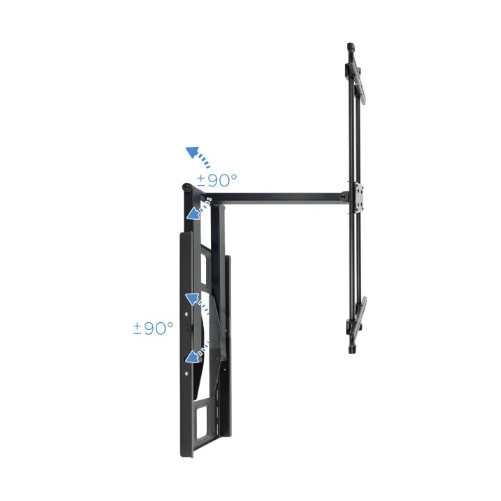 Soporte De Pared Orientable Tooq Lp4380xl-b Para Pantalla 43"- 80" Max 50kg Doble Brazo Giratorio Gran Angular Vesa 200x200 H