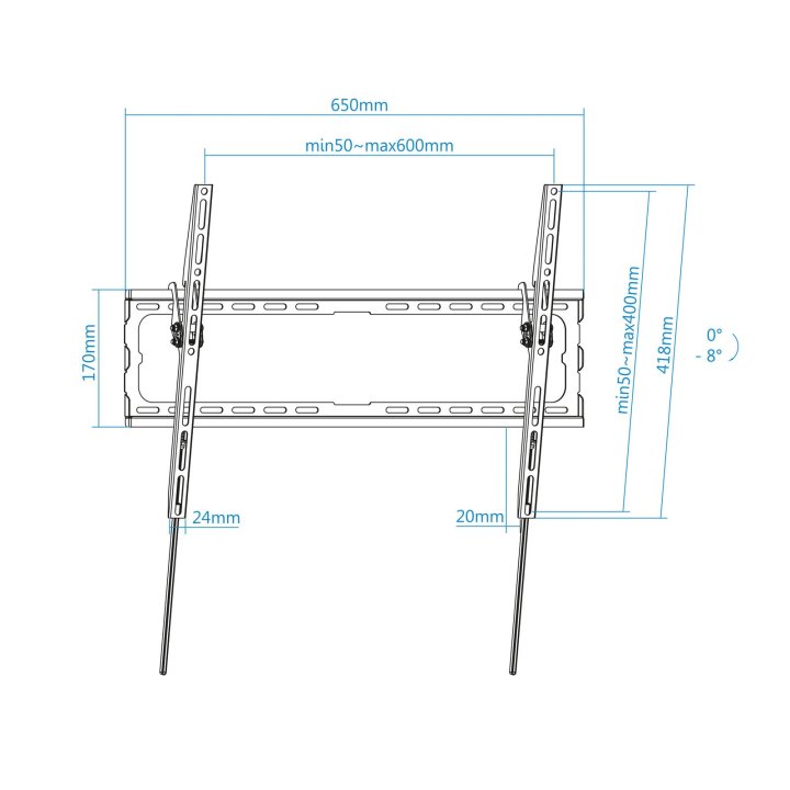 Soporte De Pared Orientable Tooq Lp1081t-b Para Pantalla 37"- 80" Max 45kg Vesa 200x200 A 600x400 Inclinable