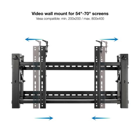 Soporte De Pared Orientable Tooq Tqvw4570t Para Pantallas 45" A 70" Video Wall 6 Puntos De Regulacion Antirrobo Vesa 200x200 