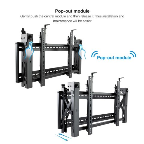 Soporte De Pared Orientable Tooq Tqvw4570t Para Pantallas 45" A 70" Video Wall 6 Puntos De Regulacion Antirrobo Vesa 200x200 