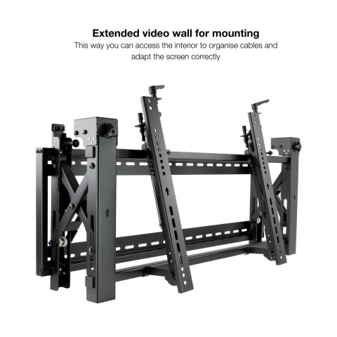 Soporte De Pared Orientable Tooq Tqvw4570t Para Pantallas 45" A 70" Video Wall 6 Puntos De Regulacion Antirrobo Vesa 200x200 