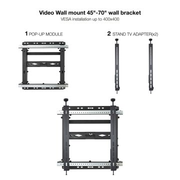 Soporte De Pared Orientable Tooq Tqvw4571t Para Pantallas 45" A 70" Video Wall Extensible Pop-up 12âº Inclinacion Max 70kg An 2