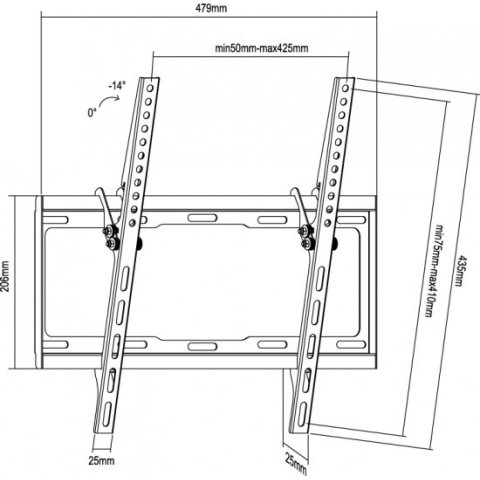 Soporte De Pared Orientable Equip Para Pantalla De 32"- 55" Inclinable 0âº-14âº Max 35 Kgs Vesa Max. 400x400