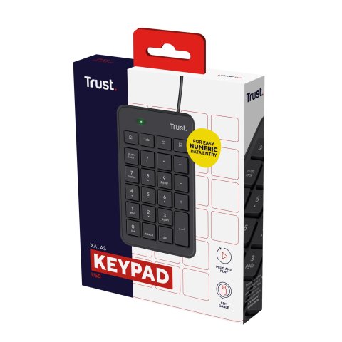 Teclado Numerico Trust Xalas 23 Teclas Tamaño Normal Y 5 Teclas Multimedia 22221