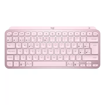 Teclado Logitech Bluetooth Mx Keys Mini Iluminado Compacto Recargable Usb-c Color Rosa 920-010813