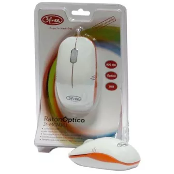 Mouse 3free Mcm101 wo Dise¥o Blanco Naranja