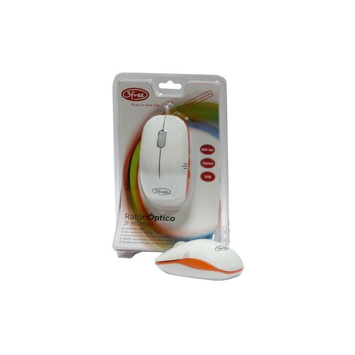 Mouse 3free Mcm101 wo Dise¥o Blanco Naranja