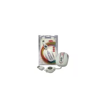 Mouse 3free Mini Optico Usb Msm201 wp Cable Retractil Blanco Rosa
