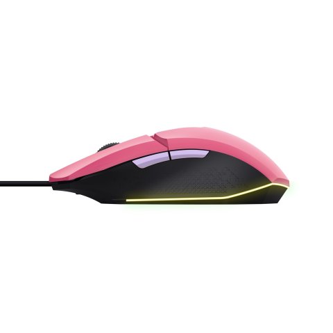 Mouse Trust Gaming Rgb Gxt 109p Felox 25066 Color Rosa Iluminacion Led 6 Botones Cable 150cm