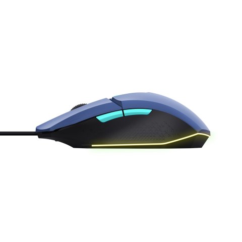 Mouse Trust Gaming Rgb Gxt 109bl Felox 25067 Color Azul Iluminacion Led 6 Botones Cable 150cm