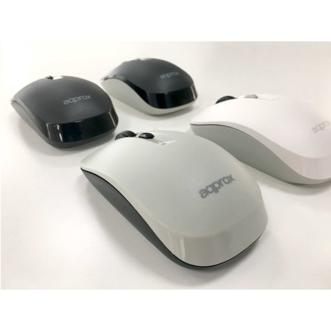 Mouse Approx Wireless Xm180 Grey   Black Nano Receptor Usb Appxm180gb