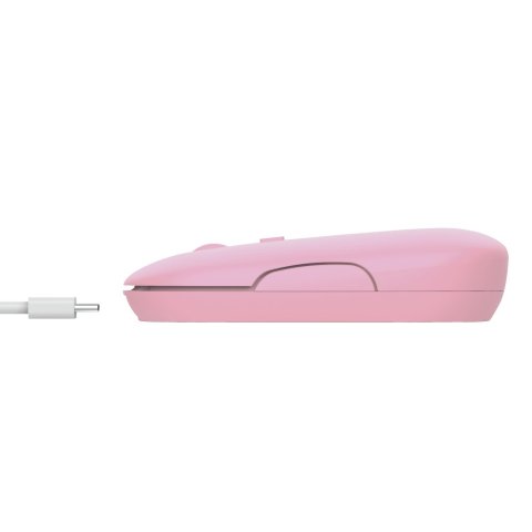 Mouse Trust Wireless Puck Recargable- Ultrafino - Botones Silenciosos- 800 1200 1600dpi - Receptor Micro Usb Color Rosa 24125