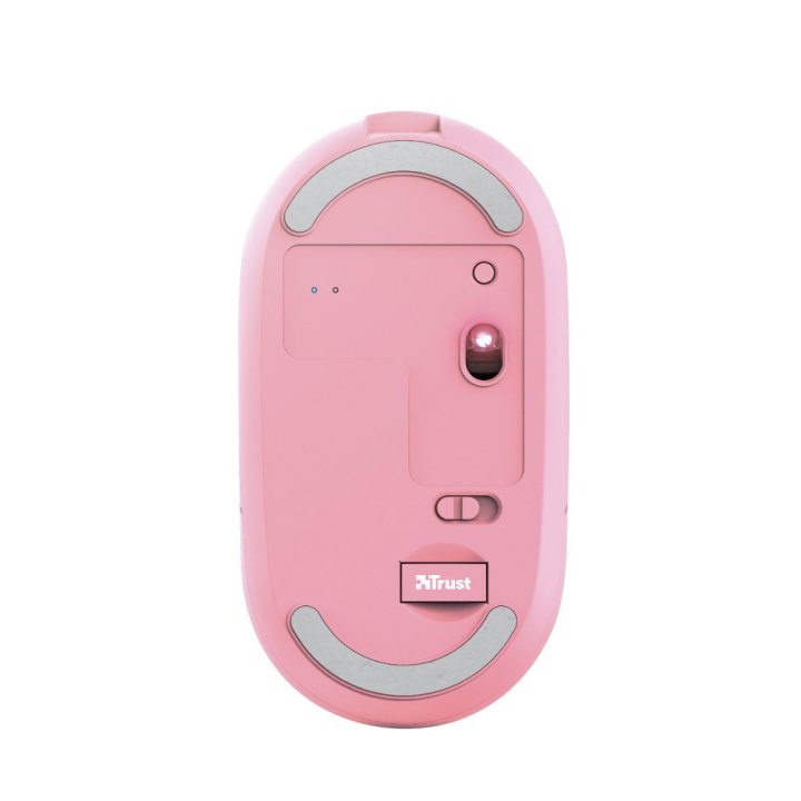 Mouse Trust Wireless Puck Recargable- Ultrafino - Botones Silenciosos- 800 1200 1600dpi - Receptor Micro Usb Color Rosa 24125