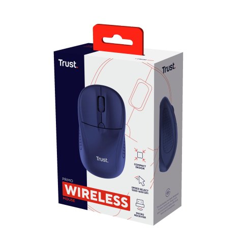 Mouse Trust Wireless Primo 4 Botones Y Rueda Desplazamiento 1000-1600dpi Color Azul 24796