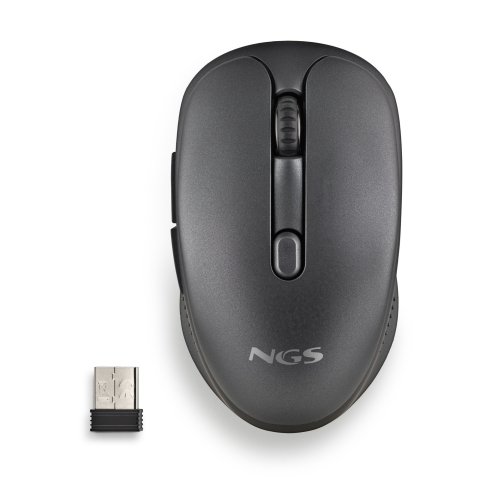 Mouse Ngs Wireless Evo Rust Black Recargable Con Teclas Silenciosas Negro