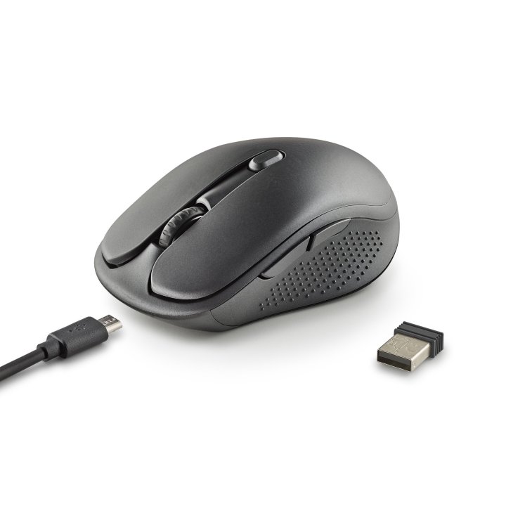 Mouse Ngs Wireless Evo Rust Black Recargable Con Teclas Silenciosas Negro