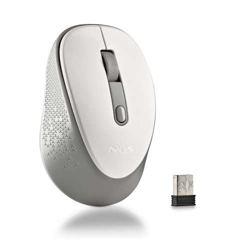 Mouse Ngs Wireless Dew White Con Nano Receptor-800 1600 Dpi 2,4ghz Blanco