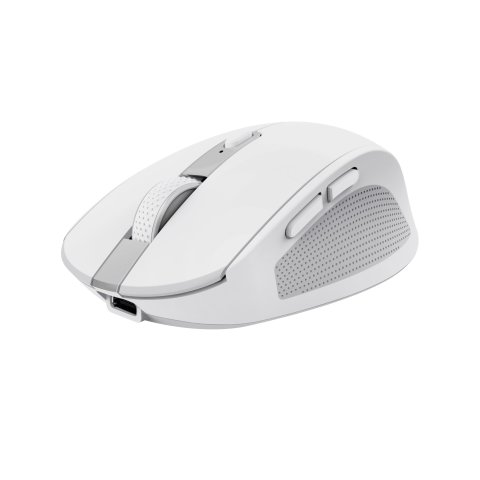 Mouse Trust Wireless Y Bluetooth Ozaa 24933 Blanco Recargable- Sensor Optico - 6 Botones - 800 1600 3200dpi - Receptor Usb-a 