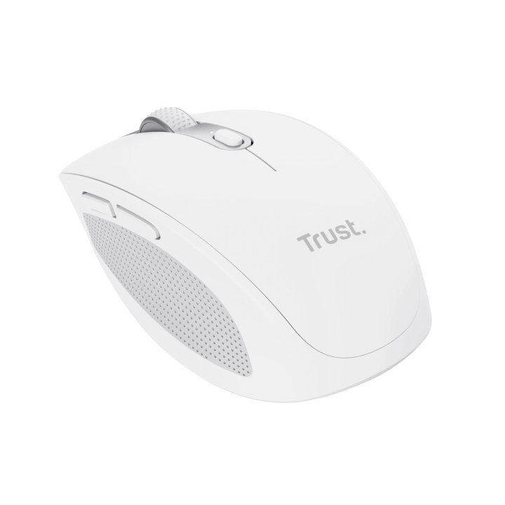 Mouse Trust Wireless Y Bluetooth Ozaa 24933 Blanco Recargable- Sensor Optico - 6 Botones - 800 1600 3200dpi - Receptor Usb-a 