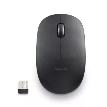 Mouse Ngs Wireless Fog Pro Negro 1000dpi 2 Botones Nano Receptor 2.4ghz 2