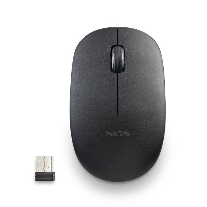 Mouse Ngs Wireless Fog Pro Negro 1000dpi 2 Botones Nano Receptor 2.4ghz
