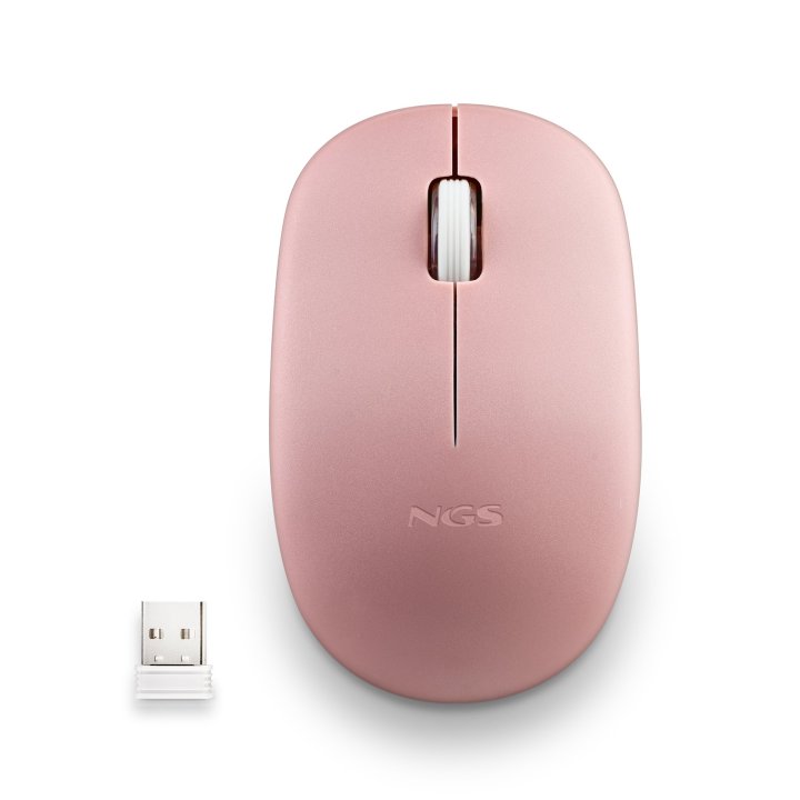 Mouse Ngs Wireless Fog Pro Rosa 1000dpi 2 Botones Nano Receptor 2.4ghz