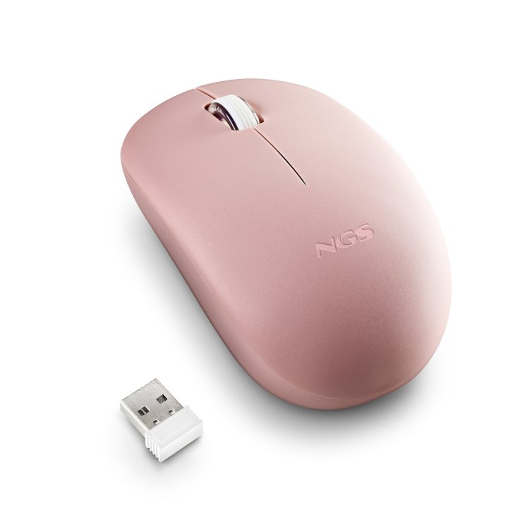 Mouse Ngs Wireless Fog Pro Rosa 1000dpi 2 Botones Nano Receptor 2.4ghz