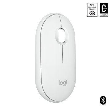 Mouse Logitech Wireless Y Bluetooth Pebble 2 M350s 4000 Dpi Ambidiestro Color Blanco 2