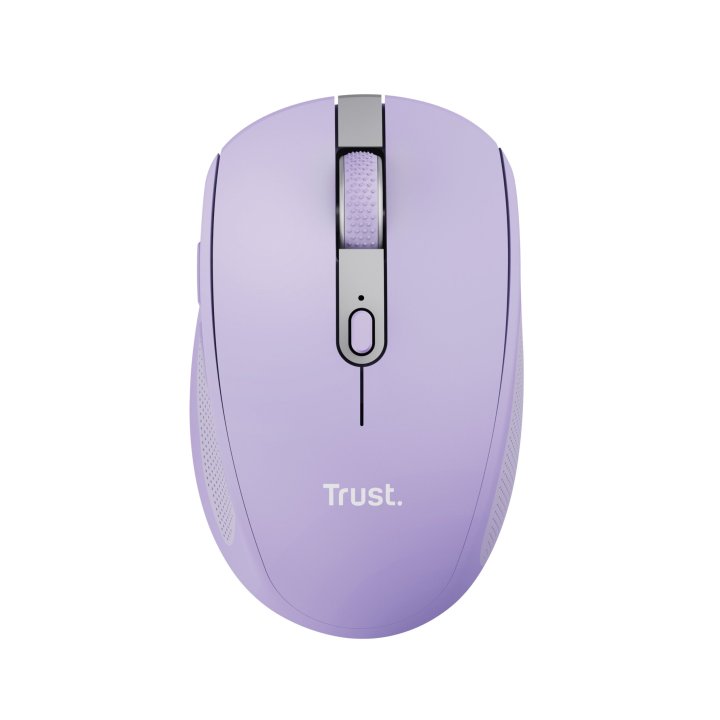Mouse Trust Wireless Y Bluetooth Ozaa 25384 Morado Recargable- Sensor Optico - 6 Botones - 800 1600 3200dpi - Receptor Usb-a 
