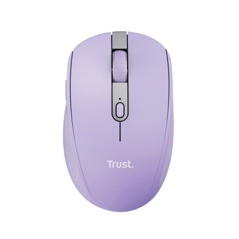 Mouse Trust Wireless Y Bluetooth Ozaa 25384 Morado Recargable- Sensor Optico - 6 Botones - 800 1600 3200dpi - Receptor Usb-a 
