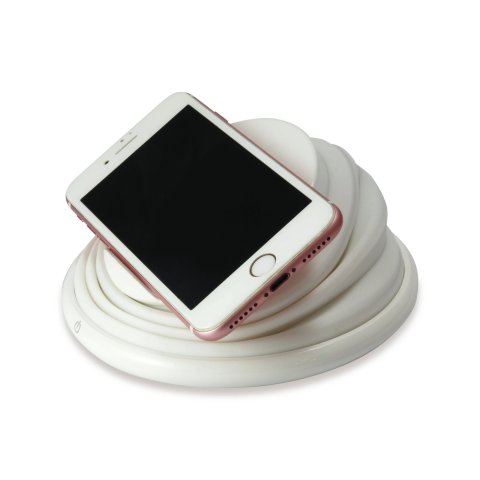 Cargador Inalambrico Conceptronic Gorgon02w Qi 10w Soporte Plegable De Silicio Color Blanco
