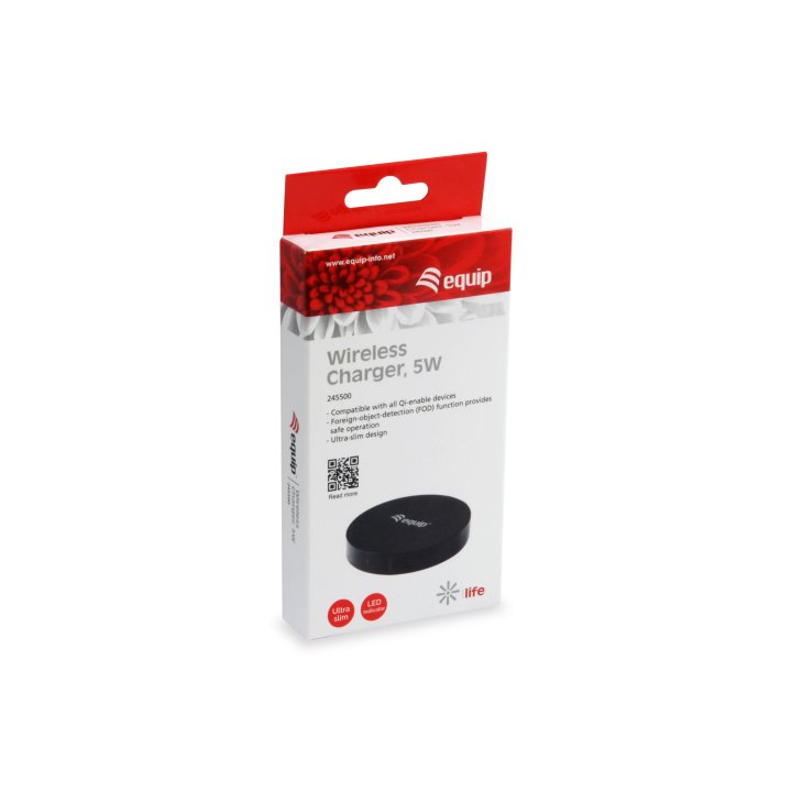 Cargador Inalambrico Equip Life Qi 5w Carcasa De Aluminio Ultra-slim