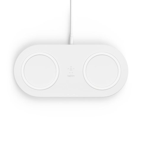 Base De Carga Inalámbrica Doble Belkin Wiz002vfwh 10w Boost Charge Color Blanco