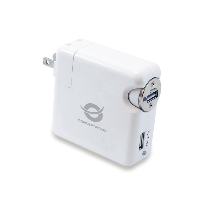 Cargador De Viaje Conceptronic Kit Universal Incluye Cargador Usb A Coche Y Pared Usb 5v 2a